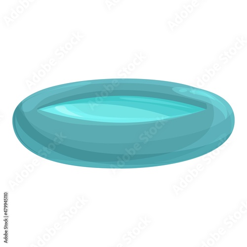 Small inflatable pool icon cartoon vector. Air bed. Inflated equipment