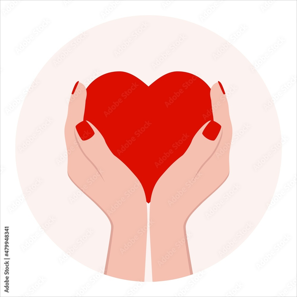 Hands holding a heart. Love and peace. World heart day. Happy valentine day. Hands holding a heart. Love and peace. World heart day. Happy valentine day.