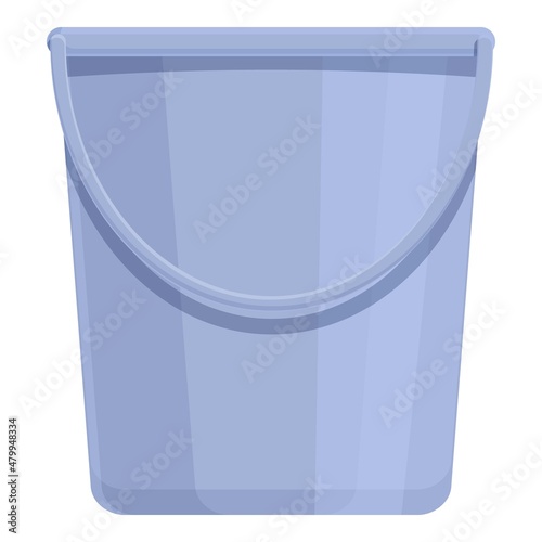 Ice fishing bucket icon cartoon vector. Winter equipment. Frozen lake