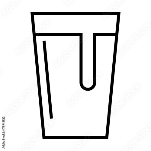 Icono simple de líneas de vaso pequeño de cerveza con espuma