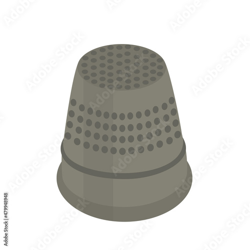 Vector illustration of a thimble for tailoring isolated on a white background.