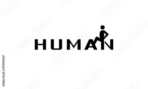 Human wordmark company logo design.