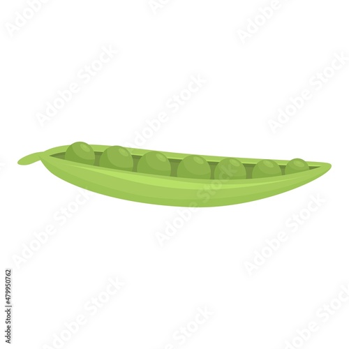 Peas icon cartoon vector. Green plant. Sweet vegetable