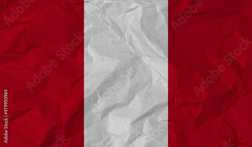 Peru flag of paper texture. 3D image