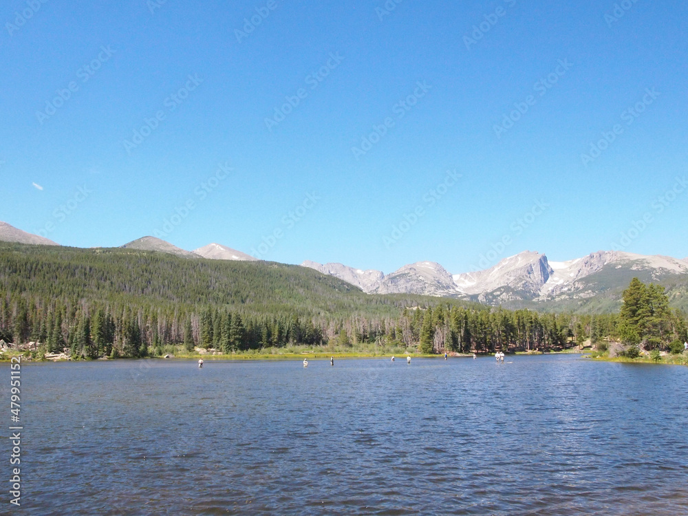 lake and mountains