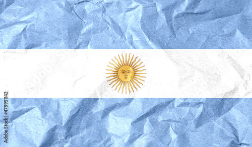 Argentina flag of paper texture. 3D image