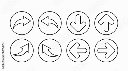 Arrows Icon Set. Vector isolated flat editable illustrations