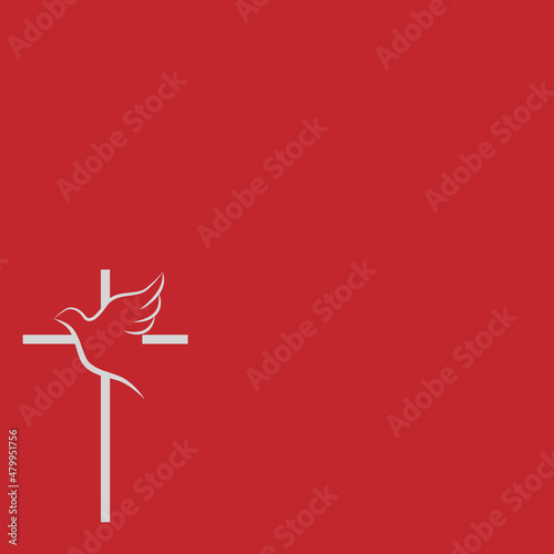 Dove and cross. Vector