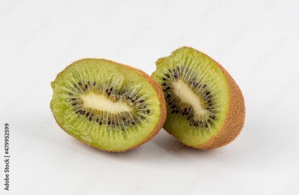 Fototapeta premium Kiwi slices on white background