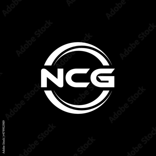 NCG letter logo design with black background in illustrator, vector logo modern alphabet font overlap style. calligraphy designs for logo, Poster, Invitation, etc. photo