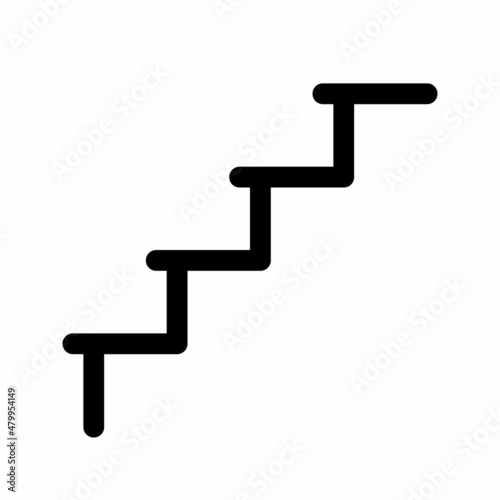 Staircase line icon. Ladder sign. Linear style stairs symbol. Editable stroke. Vector graphics