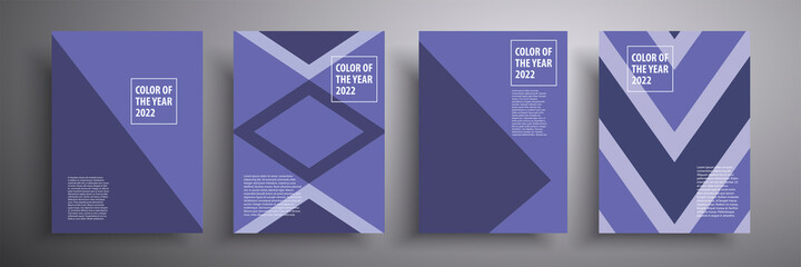 Crédence de cuisine Pantone 2022 very peri The set of covers in trendy color 2022 is very peri. Abstract geometric pattern background. Colorful compositions for covers, posters, flyers, magazines, business annual reports.  © Tatiana