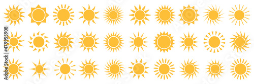 big set of sun web icons - vector design elements 