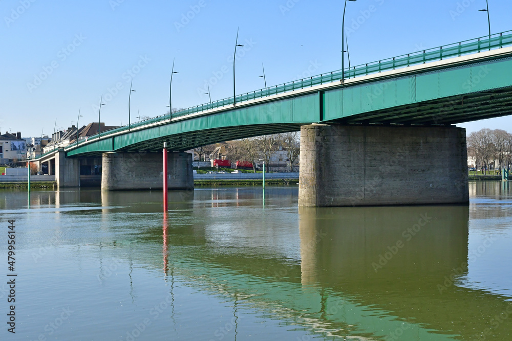 Vernon; France - march 7 2021 : Clemenceau bridge