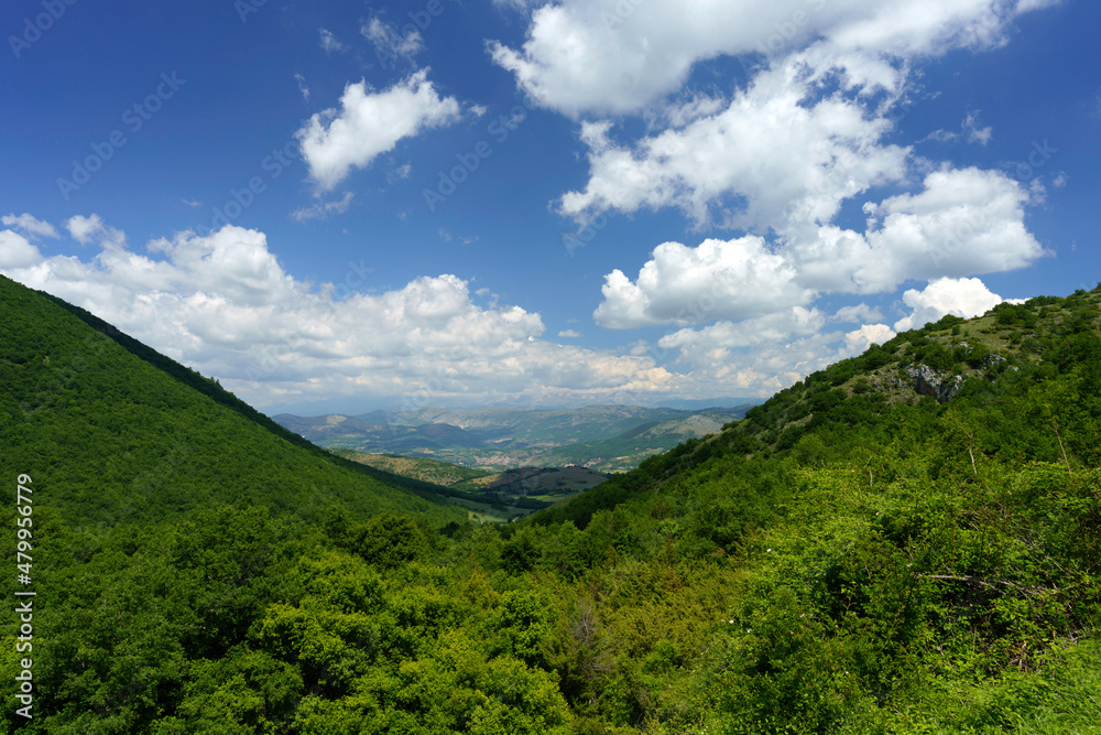 Landscape of Valle Peligna, Abruzzo, near Raiano and Anversa