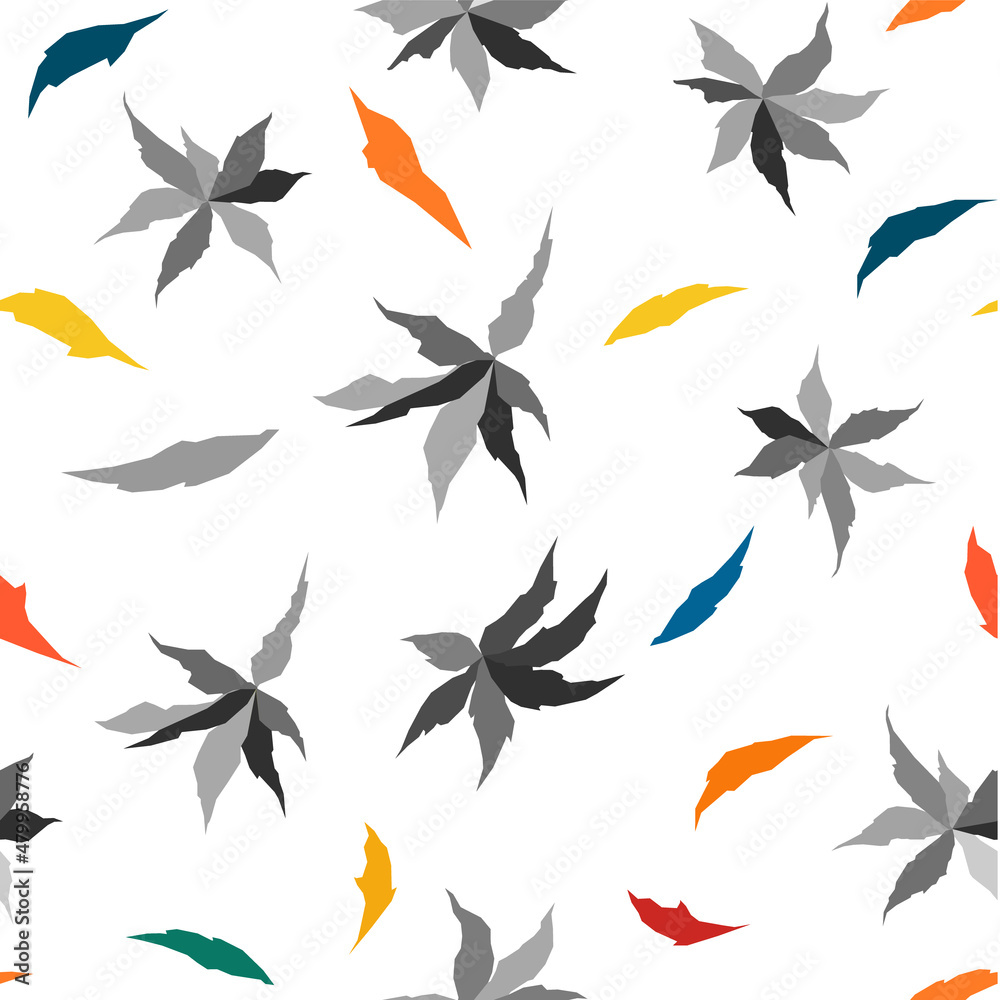 Seamless colourlul pattern with leaves in abstract style. Seamless colourlul pattern with leaves in abstract style.