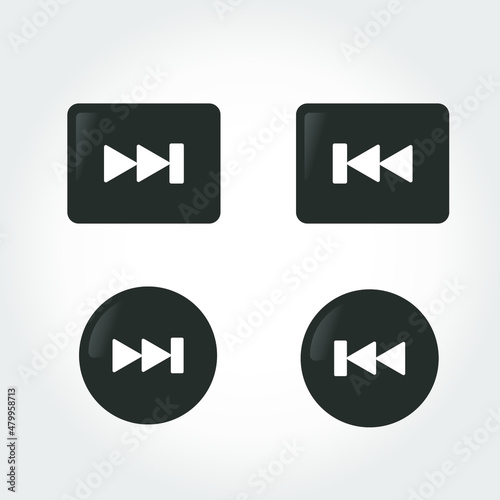 2x Speed Speed Button Icon with Black Circle and Rectangle and Glow Background for Media Player