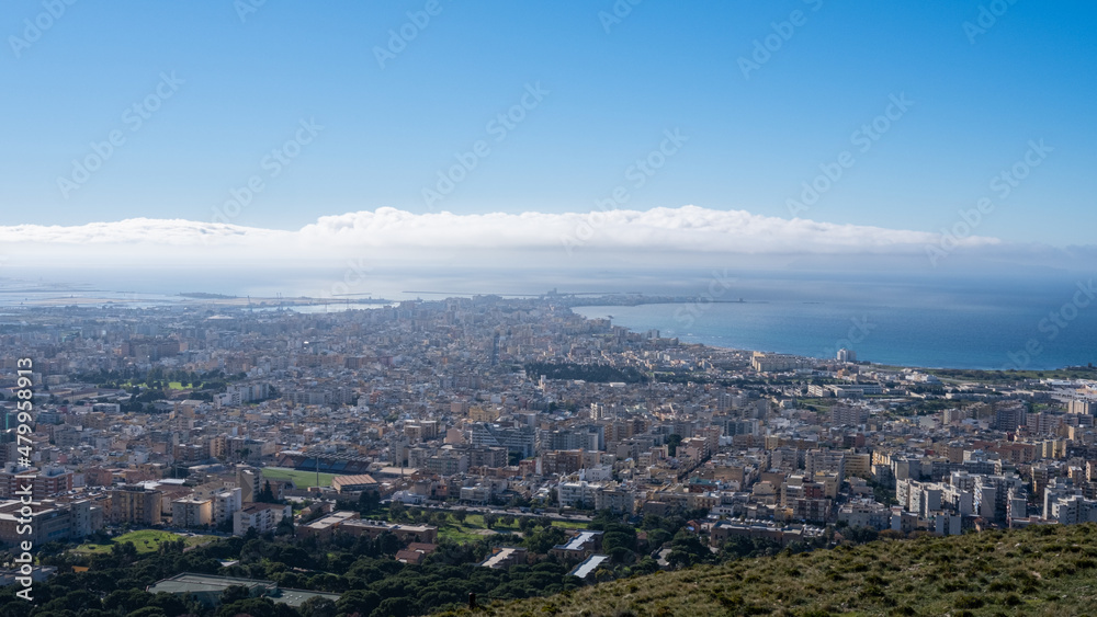 View of Trapani from above. Sicily Italy.