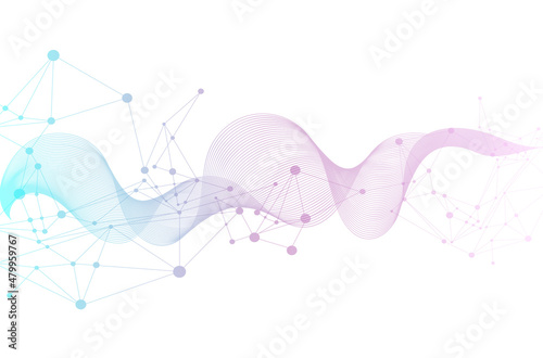 Abstract technology background vector image. Molecular structure background.