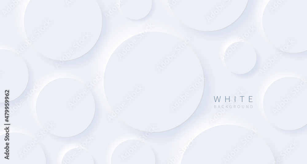 White background banner with circles. White background banner with circles.