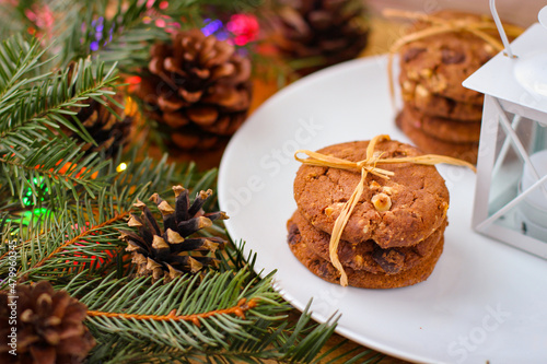 Christmas motifs. Delicious cookies for Santa.
