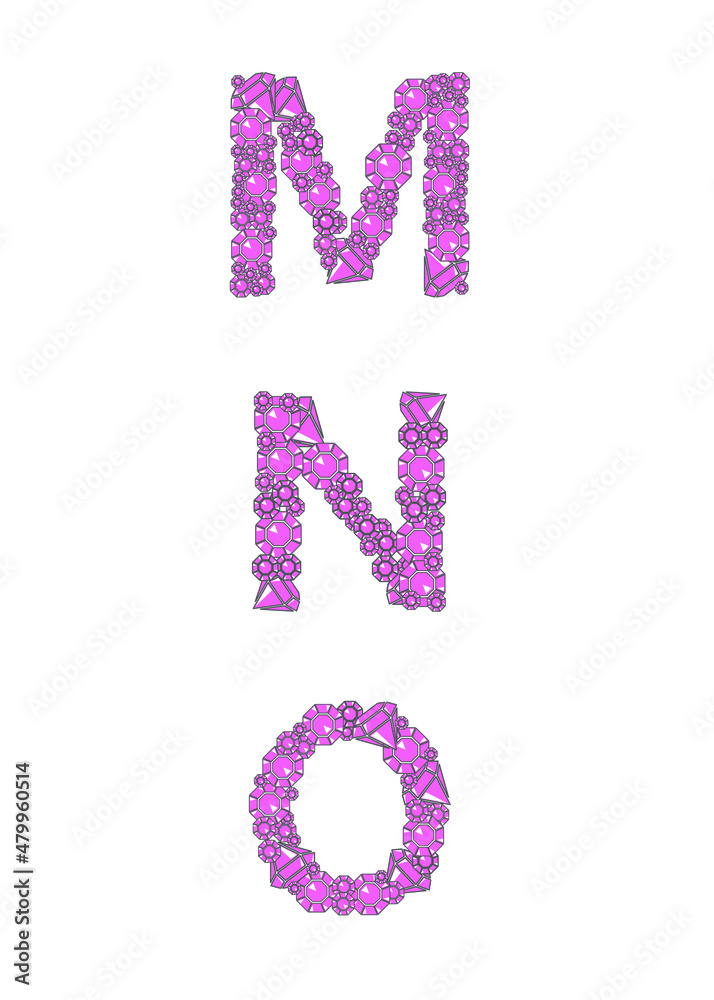set of letters in glamour pink graphic style
set of letters in glamour pink graphic style