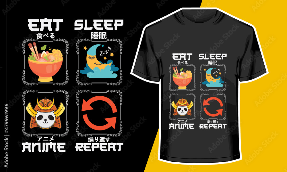 Eat Sleep Anime Repeat Demon Slayer Shirt  Wogifts