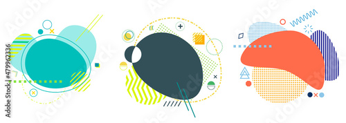 Abstract pop art color paint splash pattern background. Memphis geometry background