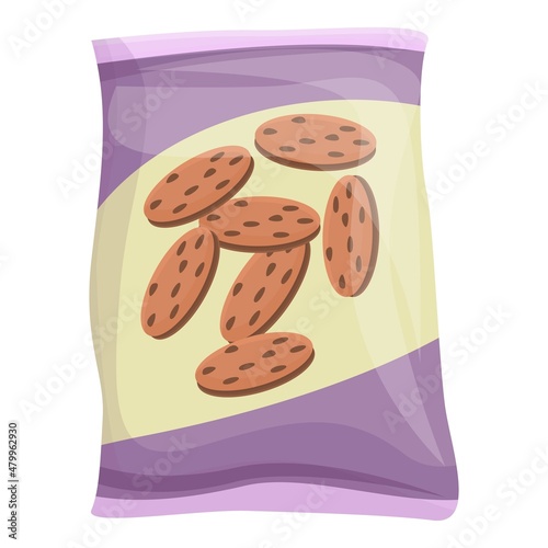 Delicious cookies icon cartoon vector. Chocolate biscuit. Baked dessert