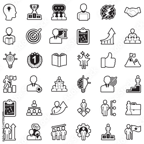 Personal Growth Icons. Line With Fill Design. Vector Illustration.