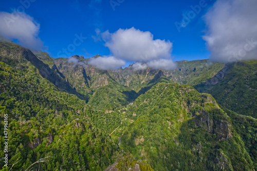 nice mountains in Madeira island with sky