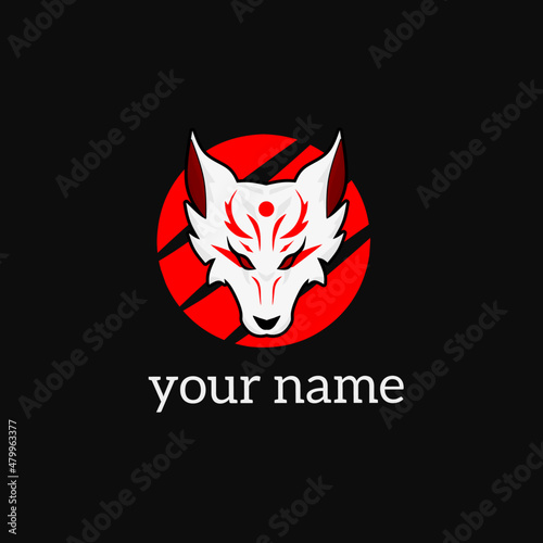 Logo okami kitsune head fox photo