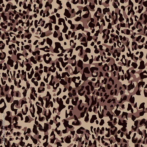 Leopard skin spots seamless pattern. Camo. Modern print for fabric and clothing. Vector