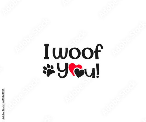 Dog Bandana Vector, Valentine's Day Dog Bandana , Valentine's Day Quote, I woof you!, Dog Bandana Quote, Love to Dog Bandan,  Valentine's saying, Dog Life 
