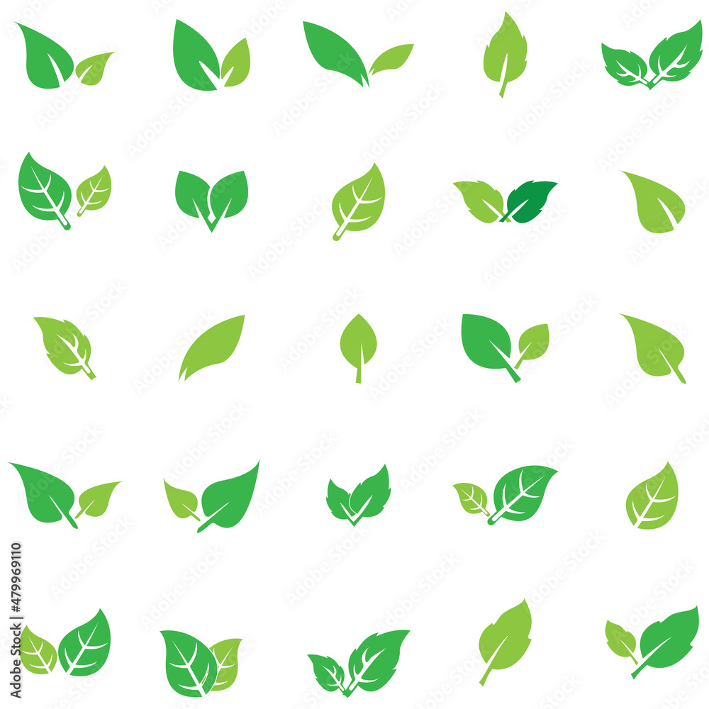 Leaf leaves logo green vector image Leaf leaves logo green vector image