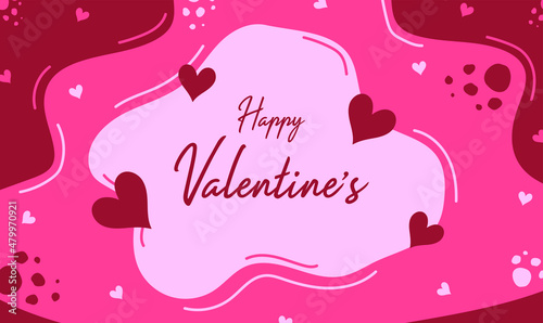 happy valentines day pattern illustration background wallpaper banner template flyer poster event label backdrop modern vector design concept premium color digital card ornamental black gold luxury