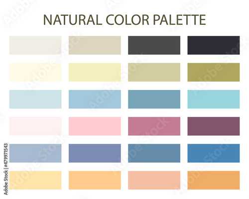 Creative vector illustration of natural tone color palette set isolated on white background. Art design.Shape in natural color palette