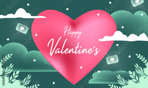 happy valentines day pattern illustration background wallpaper banner template flyer poster event label backdrop modern vector design concept premium color digital card ornamental black gold luxury