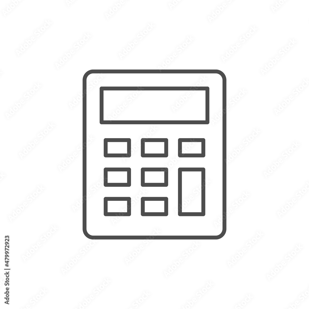Calculator line icon or calculation symbol Calculator line icon or calculation symbol