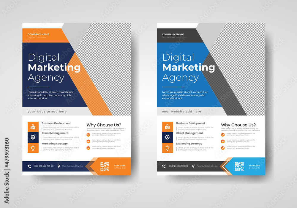 Digital marketing agency flyer template design