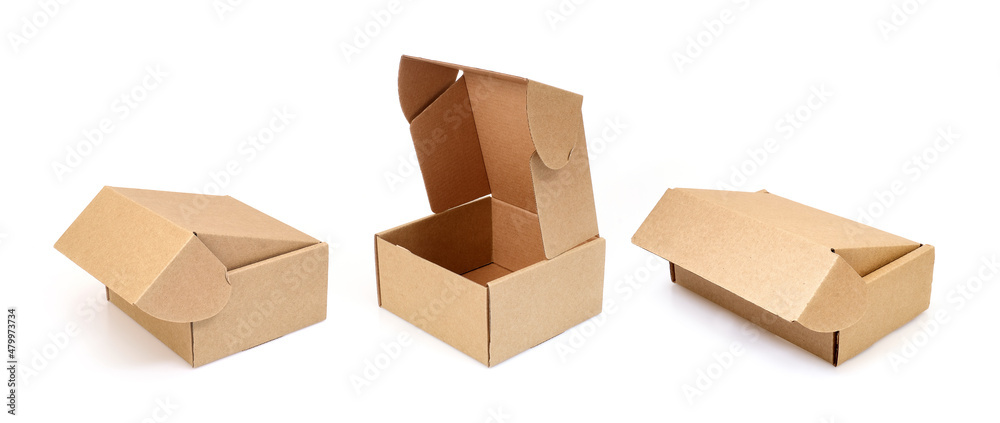 One craft box isolated on white background One craft box isolated on white background