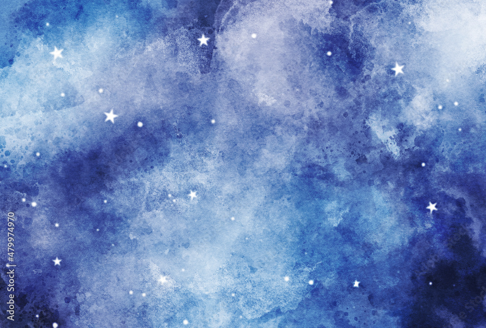 Obraz premium 背景素材_水彩テクスチャ_青