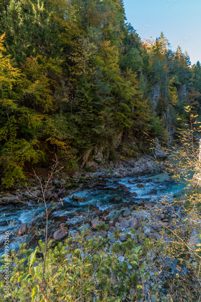 Autumn and colors of nature in the Tarvisio area. Orrido dello Slizza. Autumn and colors of nature in the Tarvisio area. Orrido dello Slizza.