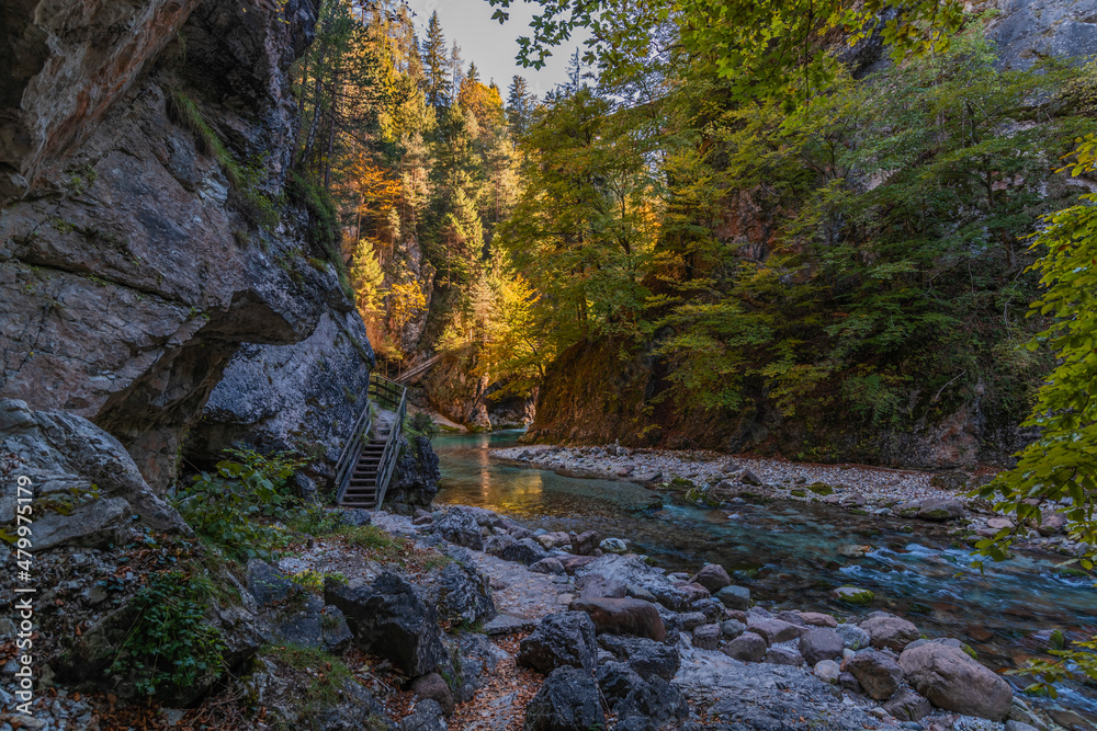Autumn and colors of nature in the Tarvisio area. Orrido dello Slizza. Autumn and colors of nature in the Tarvisio area. Orrido dello Slizza.