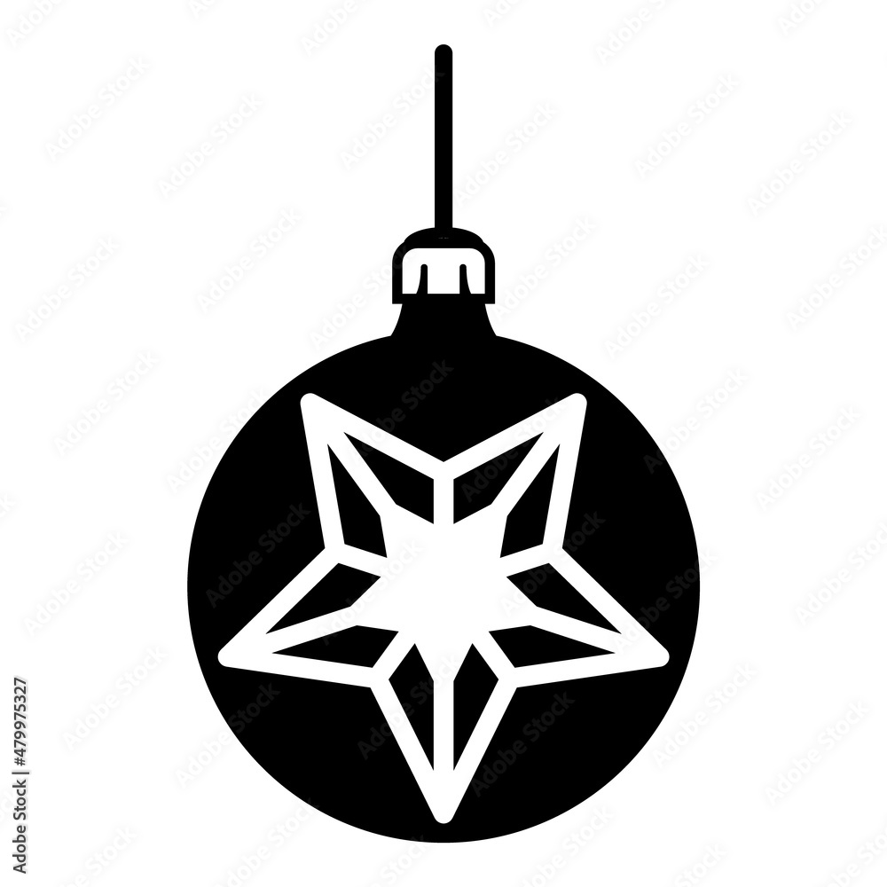 Fototapeta premium Christmas Tree Decoration Flat Icon Isolated On White Background