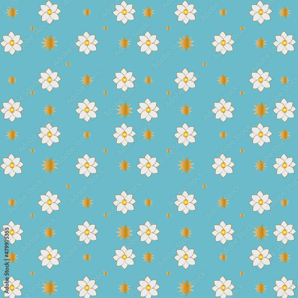 Floral background.Floral  pattern for textures, textiles and simple backgrounds. Flat style.Simple print block for apparel textile, ladies dress fabric,  shirt, fashion garment, digital.