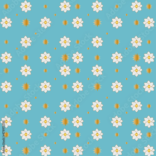 Floral background.Floral pattern for textures, textiles and simple backgrounds. Flat style.Simple print block for apparel textile, ladies dress fabric, shirt, fashion garment, digital.
