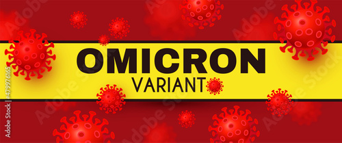 Coronavirus. Omicronn version. Beware of virus. Danger sign.