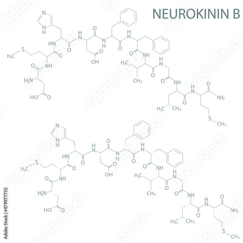 Neurokinin B molecular skeletal chemical formula.