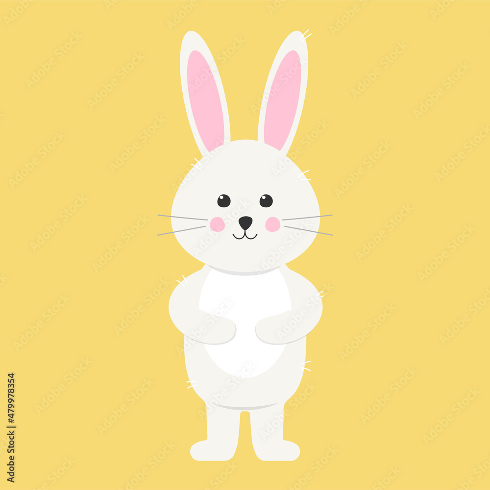 Cute rabbit character. Easter bunny. Template for baby design, Easter card, Mother's day or Valentine's day. Cute rabbit character. Easter bunny. Template for baby design, Easter card, Mother's day or Valentine's day.